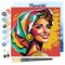 Figured'Art Mini Paint by Numbers Kit for Adults with Frame Exotic Beauty Pop Art Small format 8"x8" - Craft Art Painting DIY Canvas Already Stretched on a Wooden Frame